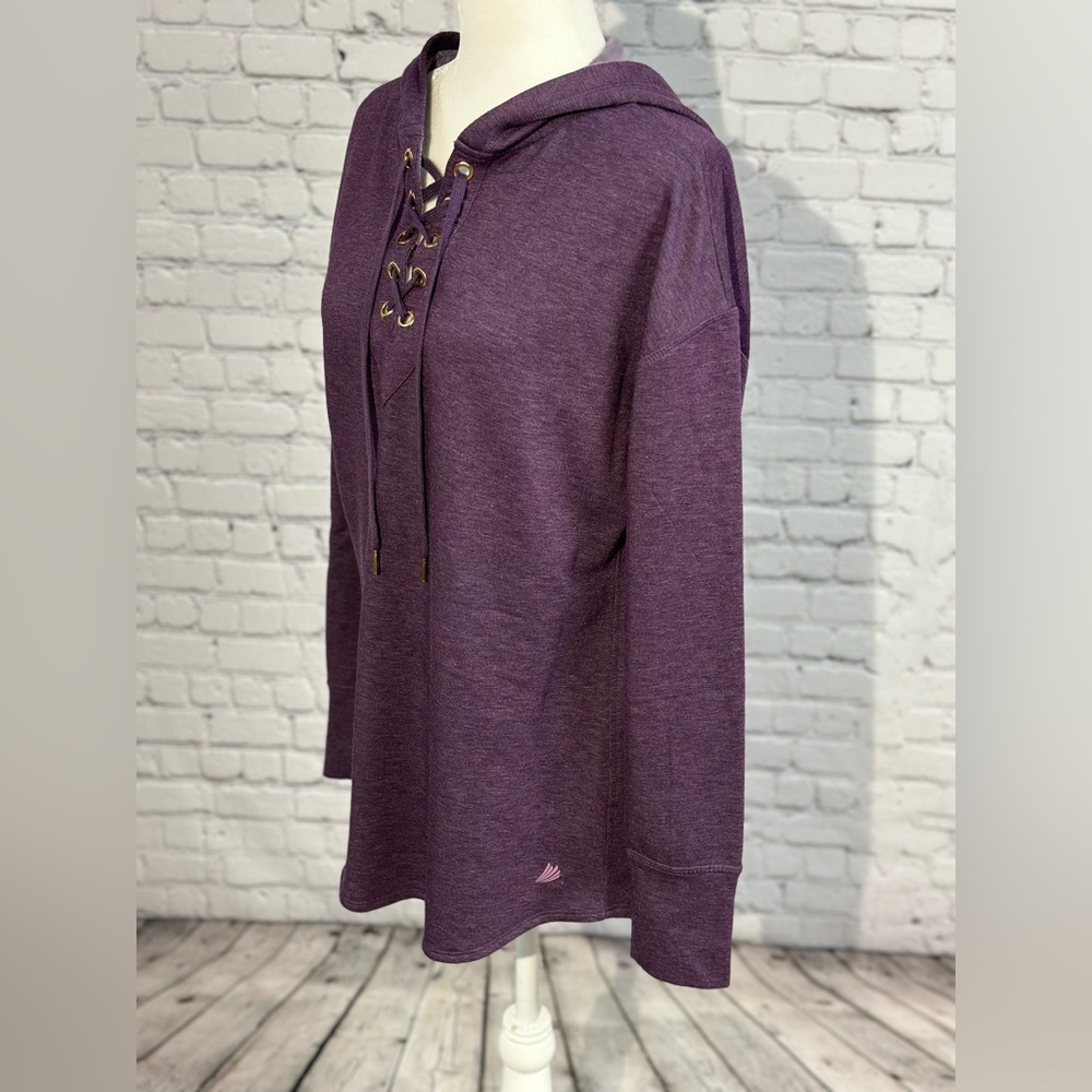 FREE2B Woman’s Purple Hooded Sweatshirt Size L - Picture 3 of 9